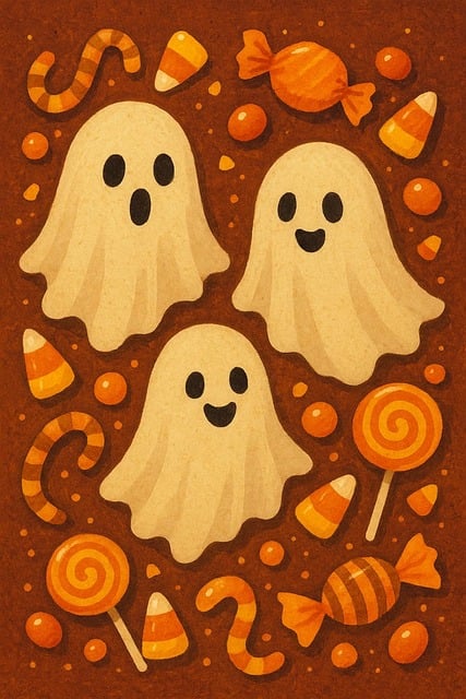 Free ai generated ghosts candy illustration
