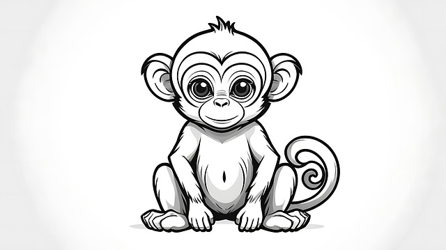 Free ai generated baby monkey monkey illustration