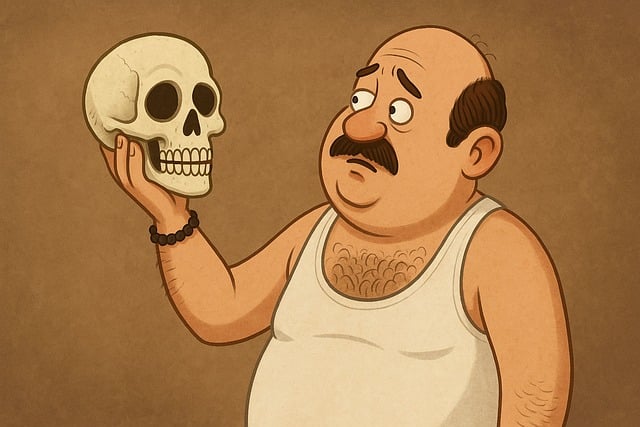 Free ai generated man skull illustration