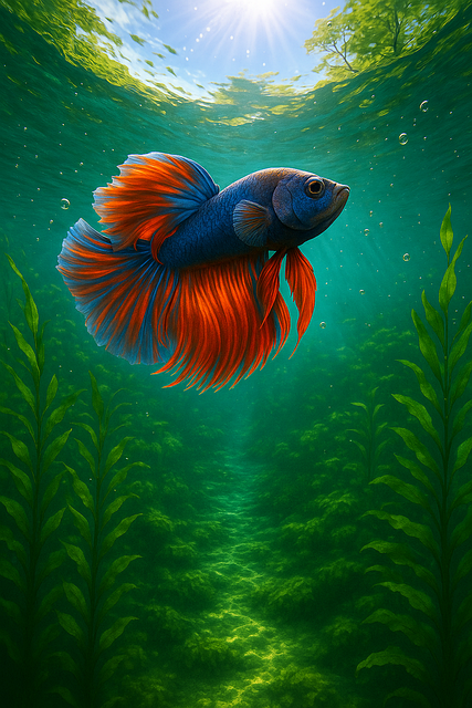 Ai Generert, Betta Fisk, Under Vann