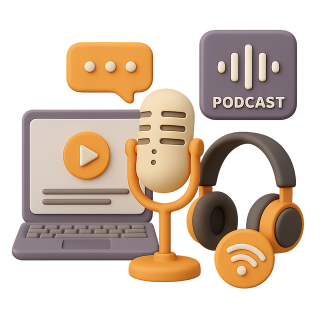 Free podcast audio recording illustration