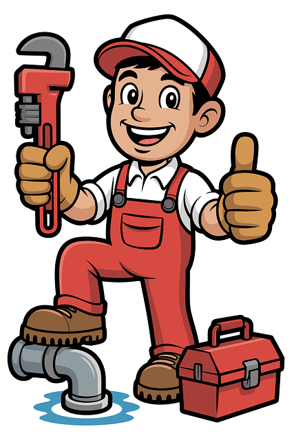 Free plumber pipe repair cartoon style vector