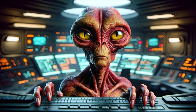 Free ai generated alien bridge illustration