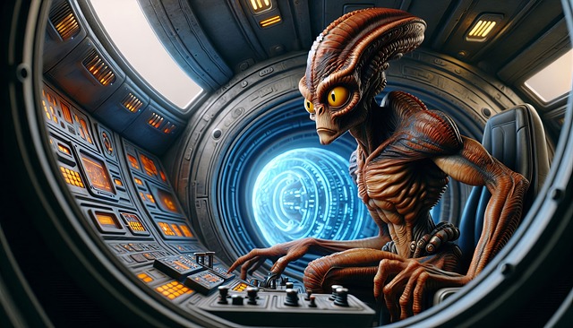 Free ai generated alien bridge illustration