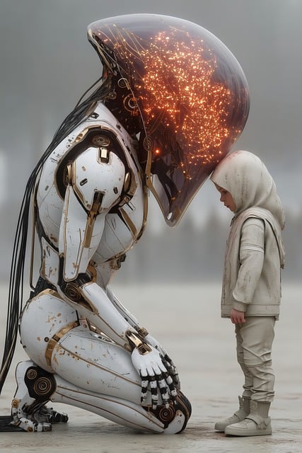 Free ai generated robot kid illustration