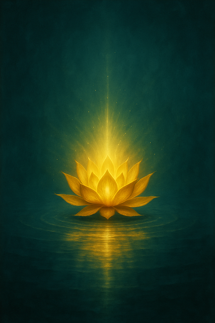 Free golden lotus spiritual flower meditation art illustration
