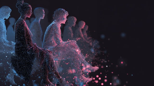 Free ai generated silhouette particles illustration