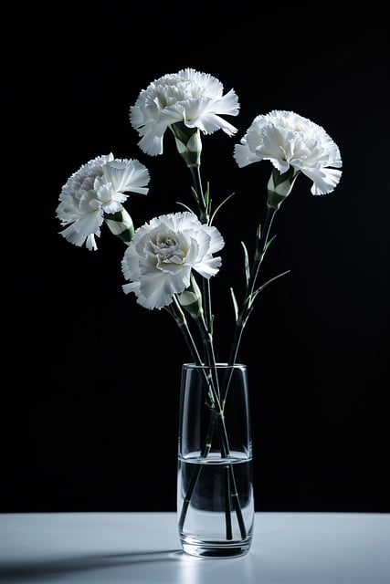 Free condolence card carnation death illustration