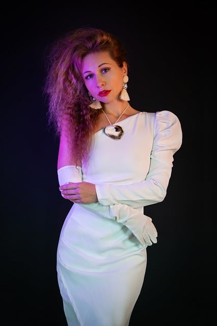 woman, portrait, white dress, asymmetry, fashion, style, curls, beautiful, model, femininity, evening dress, white