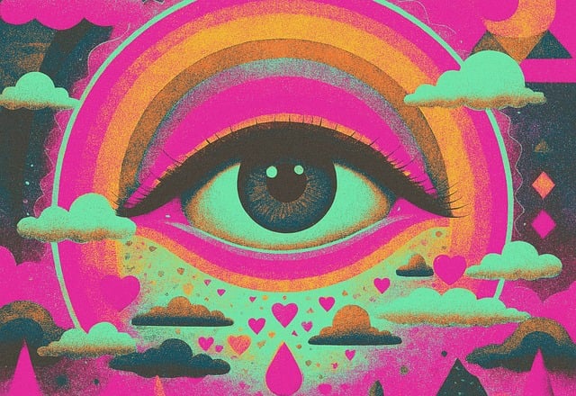 Auge, Gradient, Psychedelisch, Retro