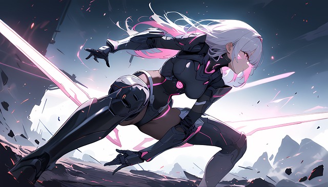 Free anime girl futuristic sci-fi illustration
