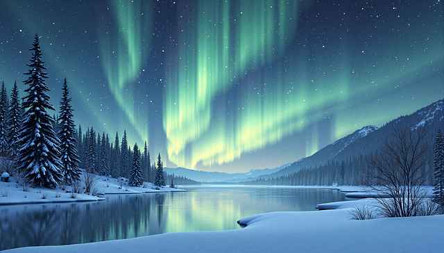 Free ai generated aurora nature illustration