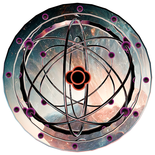 Free atom physics science illustration