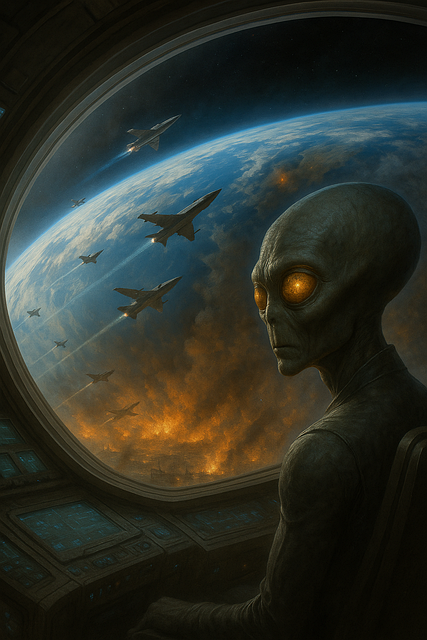 Free action pose adventure alien illustration