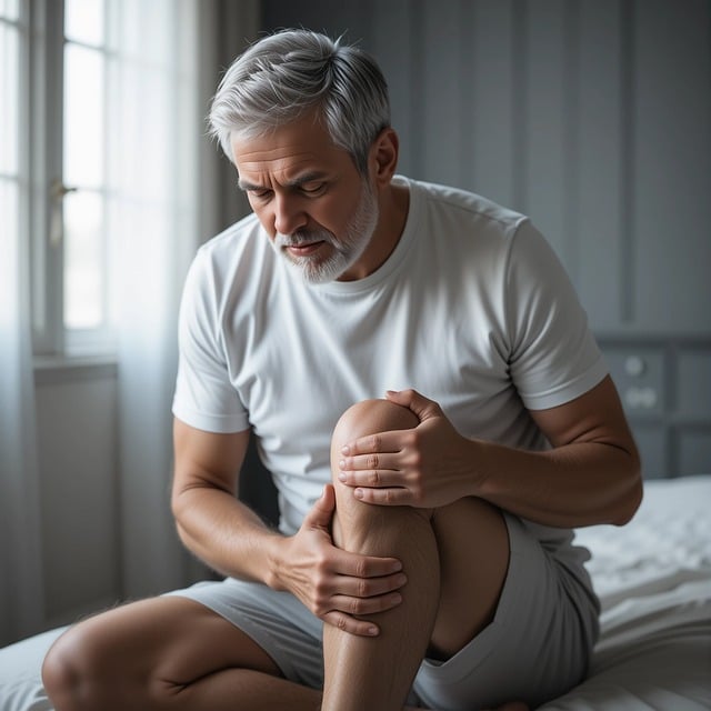 Free senior man knee illustration