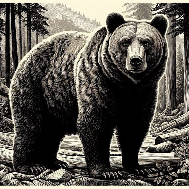 Free ai generated bear nature illustration