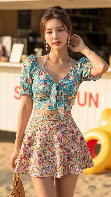 Vrouw, Model, Mode, Bloemenoutfit