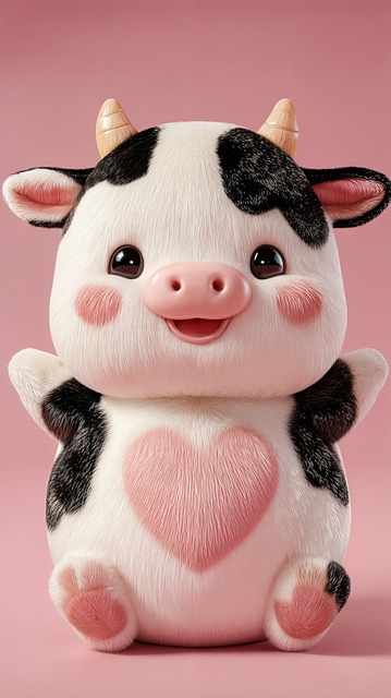 Free cow cartoon kawaii illustration
