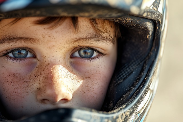 Free motocross a child rider illustration