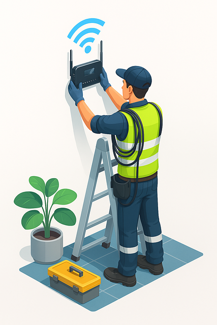 Free technician router wifi vector