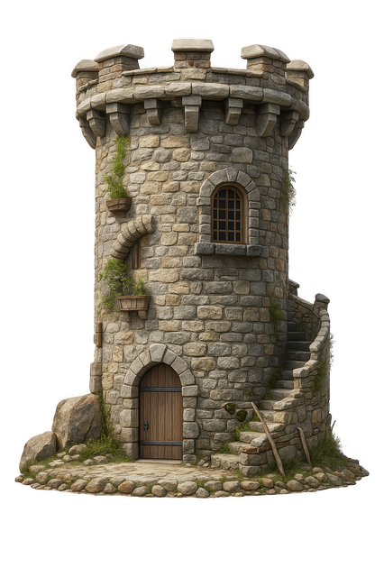 Free ai generated stone tower medieval architecture illustration
