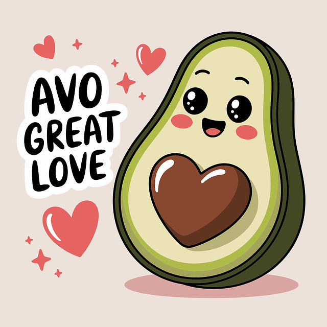 Free ai generated avocado love vector