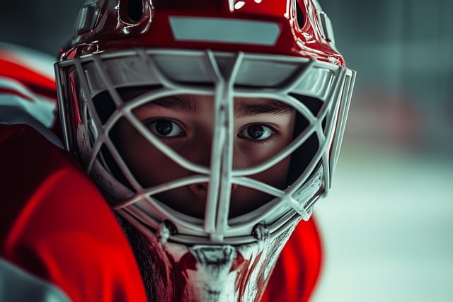 Free ai generated young hockey player goalkeeper illustration