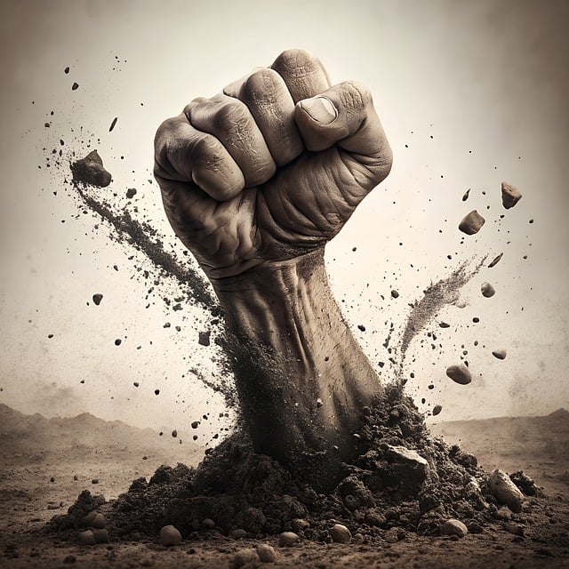 Free fist struggle revolution illustration
