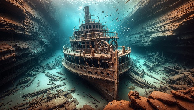 Free ai generated shipwreck sea illustration