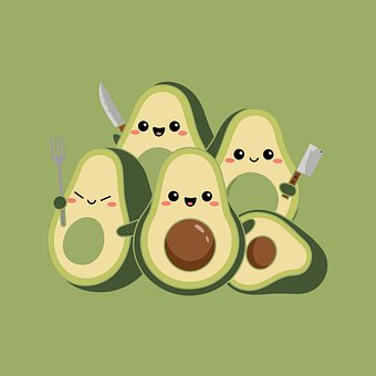 Avokádo, Kawaii, Karikatúra, Milé