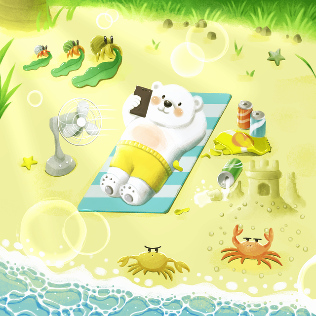 Free sand beach enjoy illustration