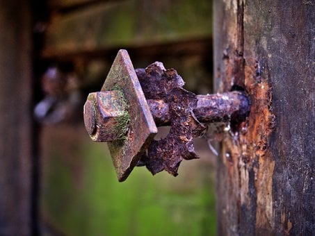 Schraube, Rostig, Alt, Verwittert, Holz