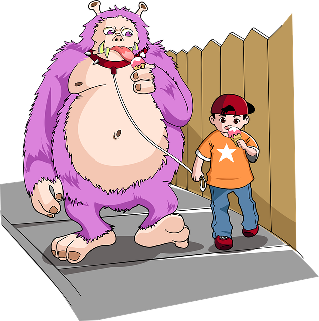 Barn, Monster, Gutt, Walkies, Iskrem