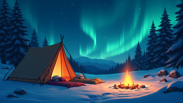 Free ai generated camp fire illustration