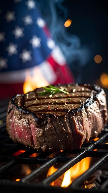 Free steak grilled barbecue illustration