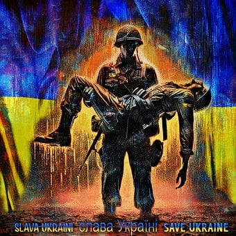 Ukraine, Flagge, Krieg, Soldat, Militär