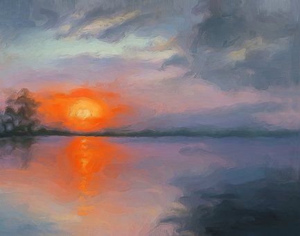 Sommer, Malen, Sonnenuntergang