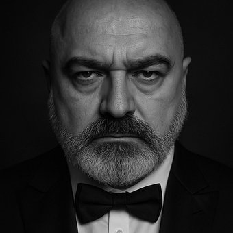 Mann, Mafia, Fliege, Porträt, Bart