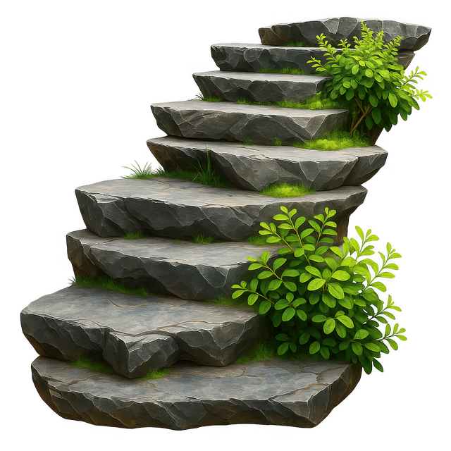 Free ai generated stone stairs fantasy steps illustration