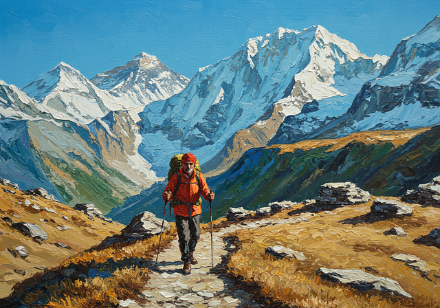 Free ai generated hiking nature illustration