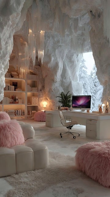 Interiør, Is, Grotte, Hyggelig, Kontor