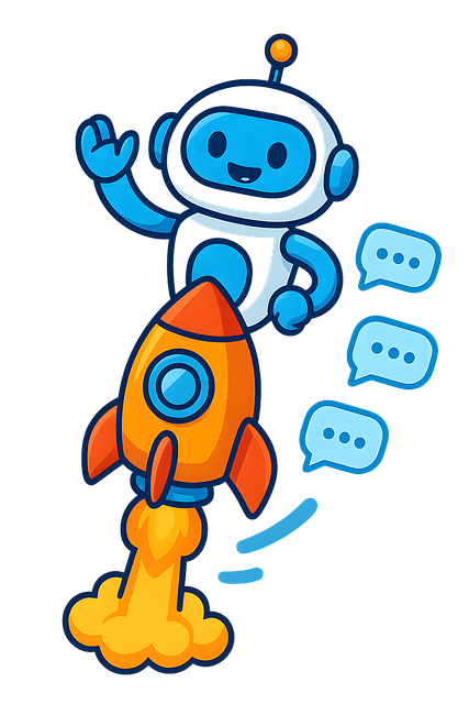 Robot, Raket, Chatbot, Assistent, Boble