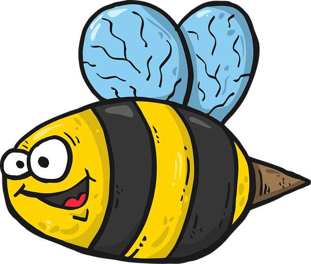 Free honey bee part insects illustration
