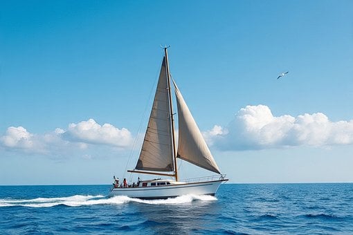 Seilbåt, Hav, Seiling, Havutsikt, Himmel