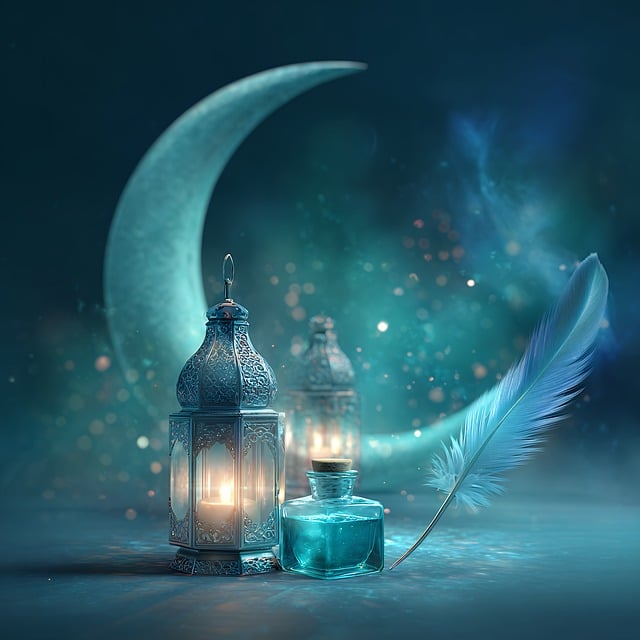Free lantern moon quill illustration