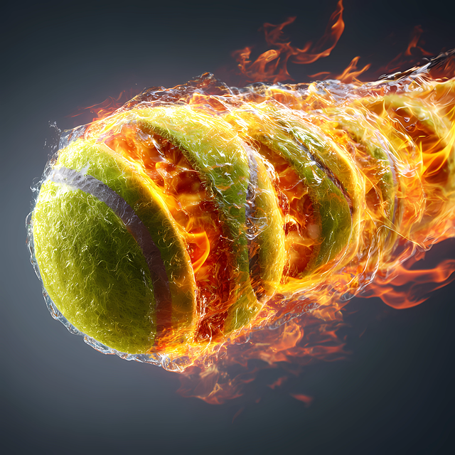 Free tennis flame sports illustration
