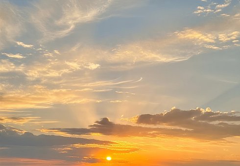 Natur, Solnedgang, Mer, Himmel, Skyer