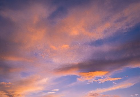 Solnedgang, Skyer, Himmel, Oransje