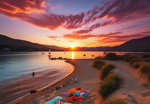 Natur, Solnedgang, Mer, Himmel, Skyer