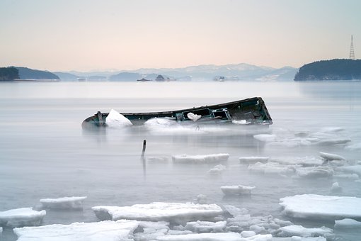 Winter, Meer, Gefroren, Boot, Eis